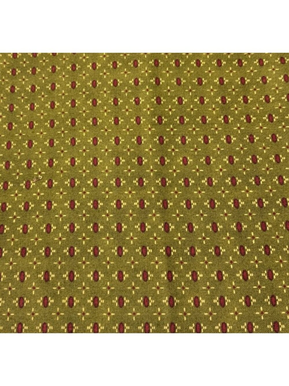 Henry Glass Fabric 19x22” Cotton Pattern 6673 Sewing Quilting Olive & Burgundy